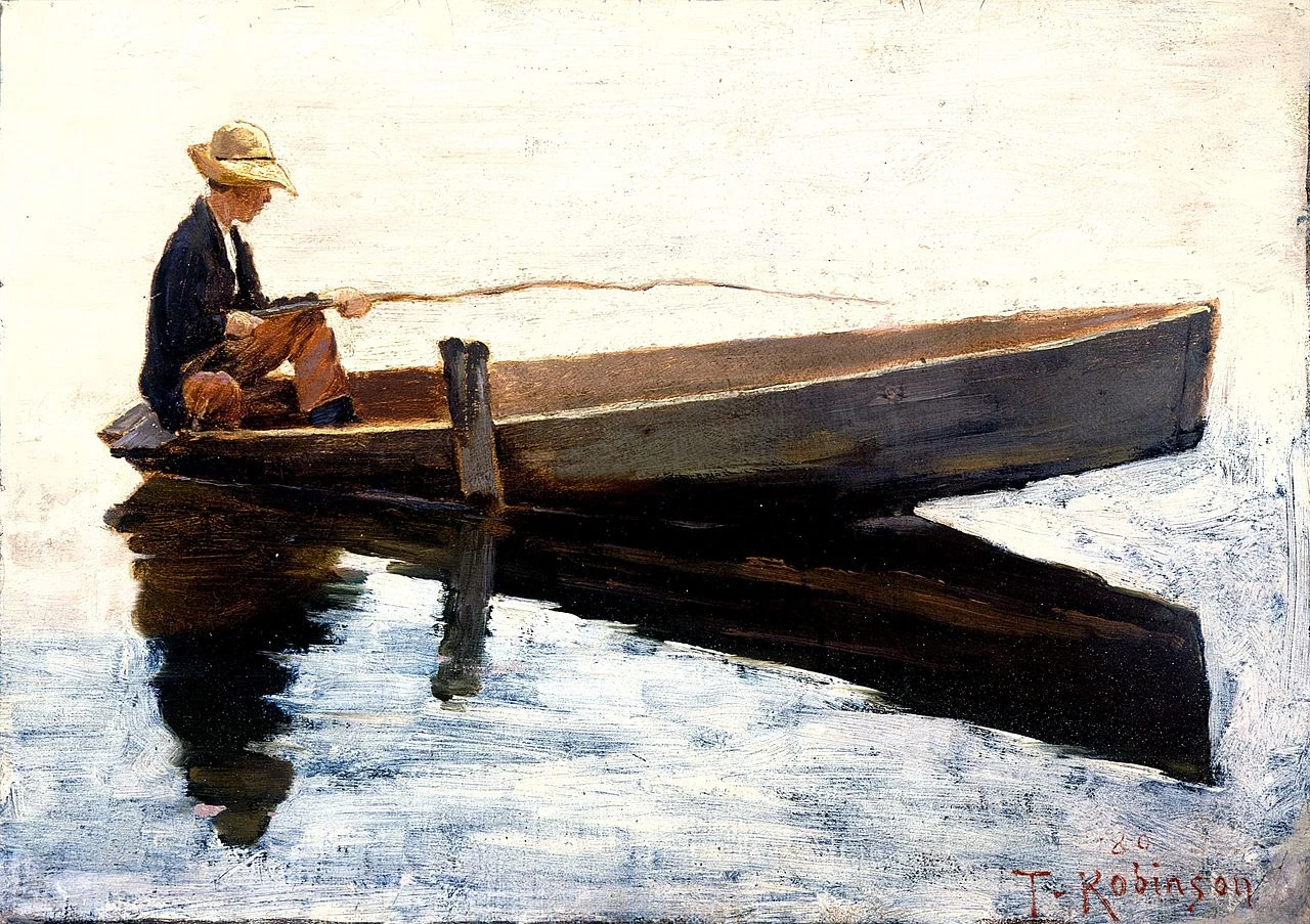 Ragazzo in barca che pesca - The Colby College Museum of Art